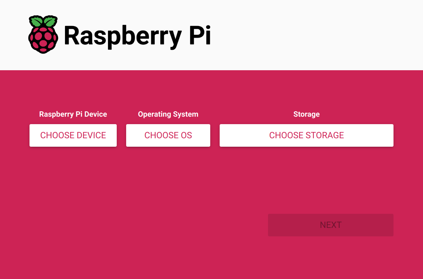 Raspberry Pi Imager Interface